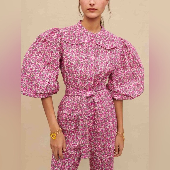Maje
Pyad Cotton Floral Print Eyelet Jumpsuit - Picture 3 of 12